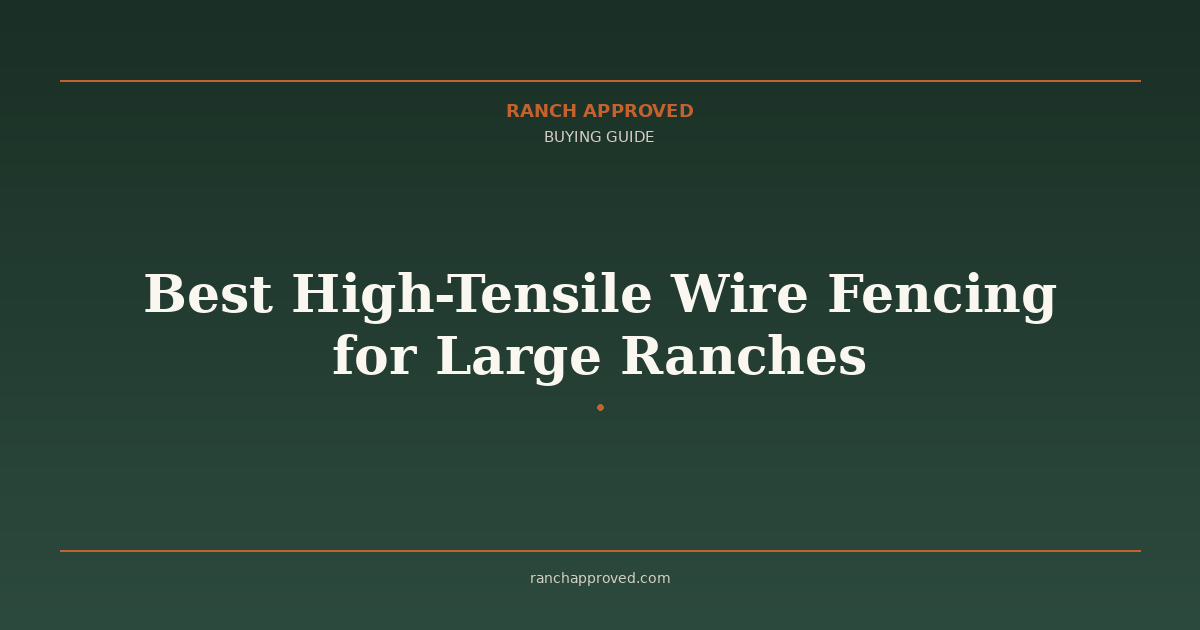 Best High-Tensile Wire Fencing for Large Ranches