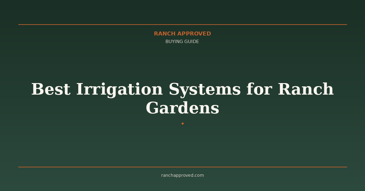 Best Irrigation Systems for Ranch Gardens in 2026