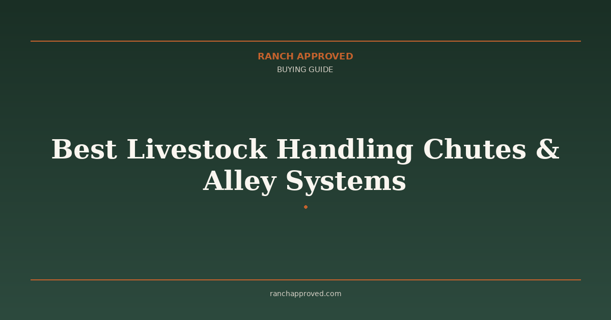 Best Livestock Handling Chutes & Alley Systems