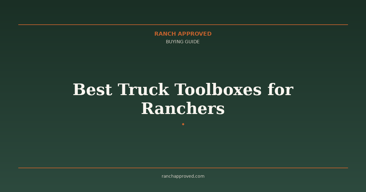 Best Truck Toolboxes for Ranchers in 2026