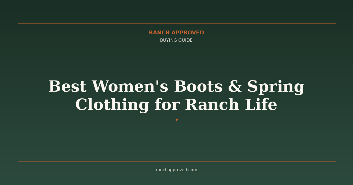 Best Women's Boots & Spring Clothing for Ranch Life - Ranch Approved Buying Guide