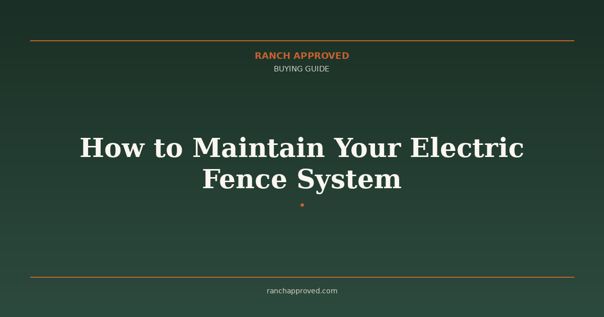 How to Maintain Your Electric Fence System - Ranch Approved