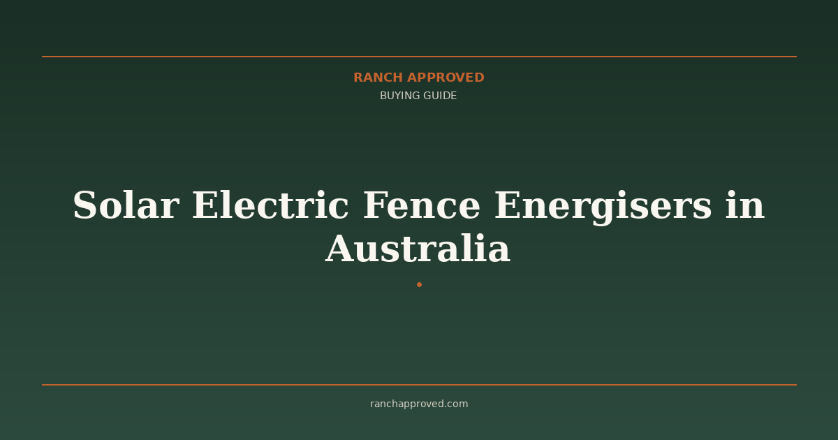 Solar Electric Fence Energisers in Australia