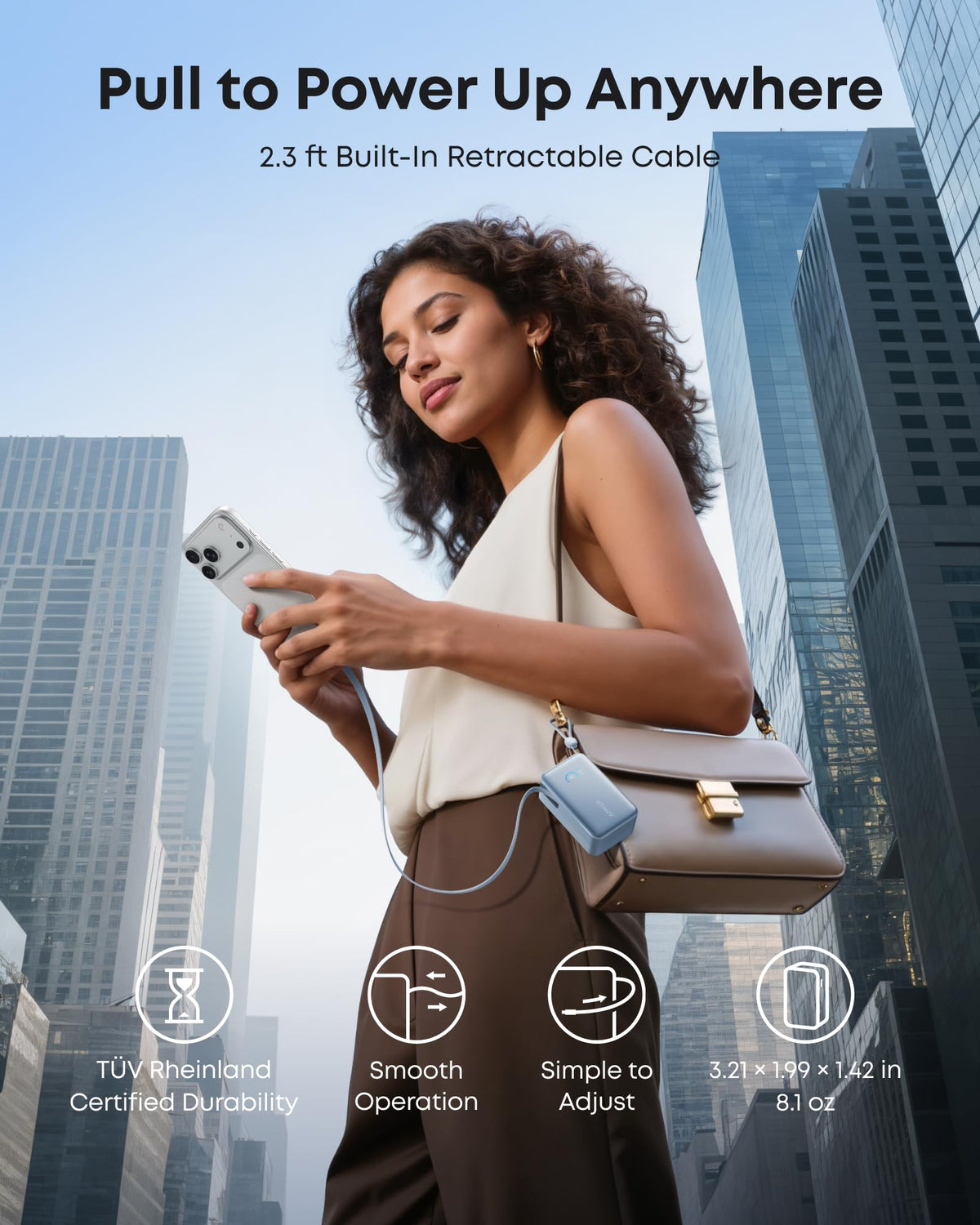 Anker Nano Power Bank (10K, 45W, Built-In Retractable USB-C Cable)